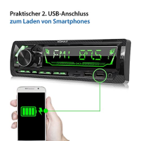 XOMAX XM-RD283 Autorádio s vestavěným tunerem DAB+, FM RDS, sadou Bluetooth handsfree, 2 x USB, SD, MP3, AUX-IN, 1 DIN